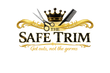 The Safe Trim logo with scissors, comb, and crown for premium barber kits